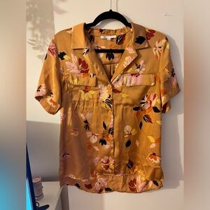 Floral short sleeve button up